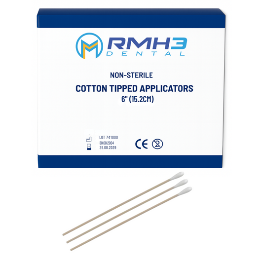 RMH3 DENTAL 6" Non-Sterile Cotton Tip Applicators, Box of 1000