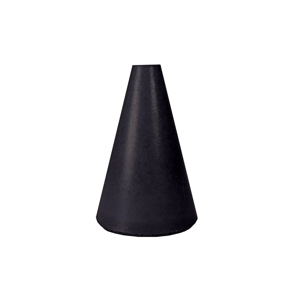 Dedeco Rubber Abrasive Cone - Tapered 1-1/2" X 1" - 1/4" Black Coarse S/C 1/Unit