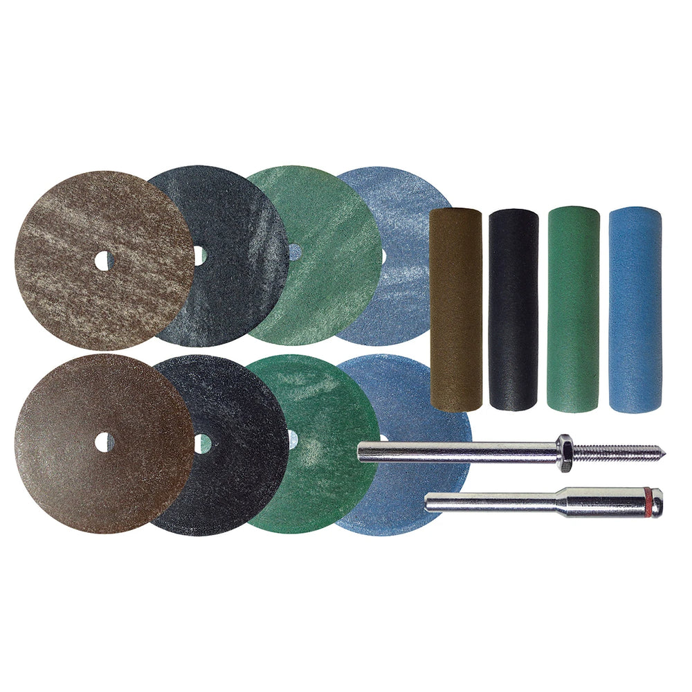 Dedeco Rubber Abrasive Cone - Cylinder 1-1/2" X 1" - Green Medium S/C 1/Unit