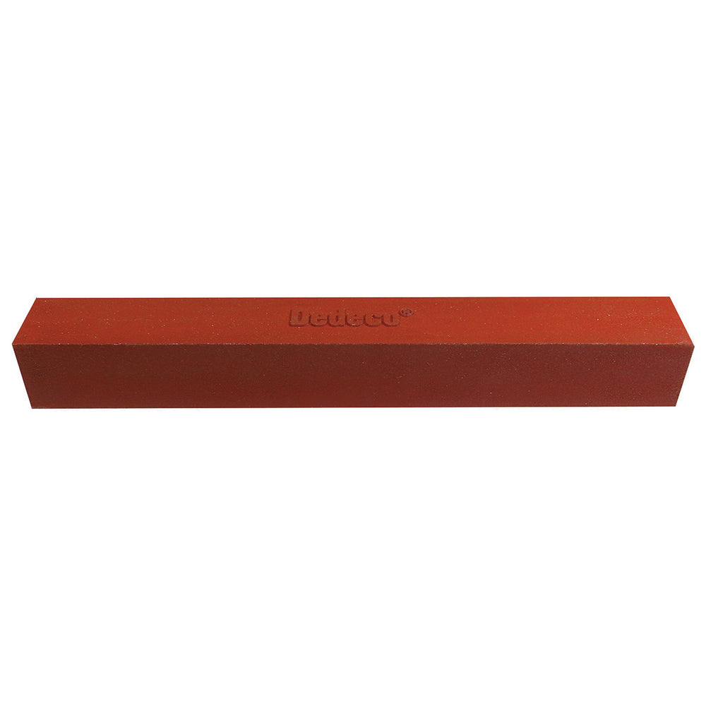 Dedeco Rubber ABRASIVE Block/Stick 6" X 3/4" X 3/4" - RED FINE Silicon Carbide 1/Unit