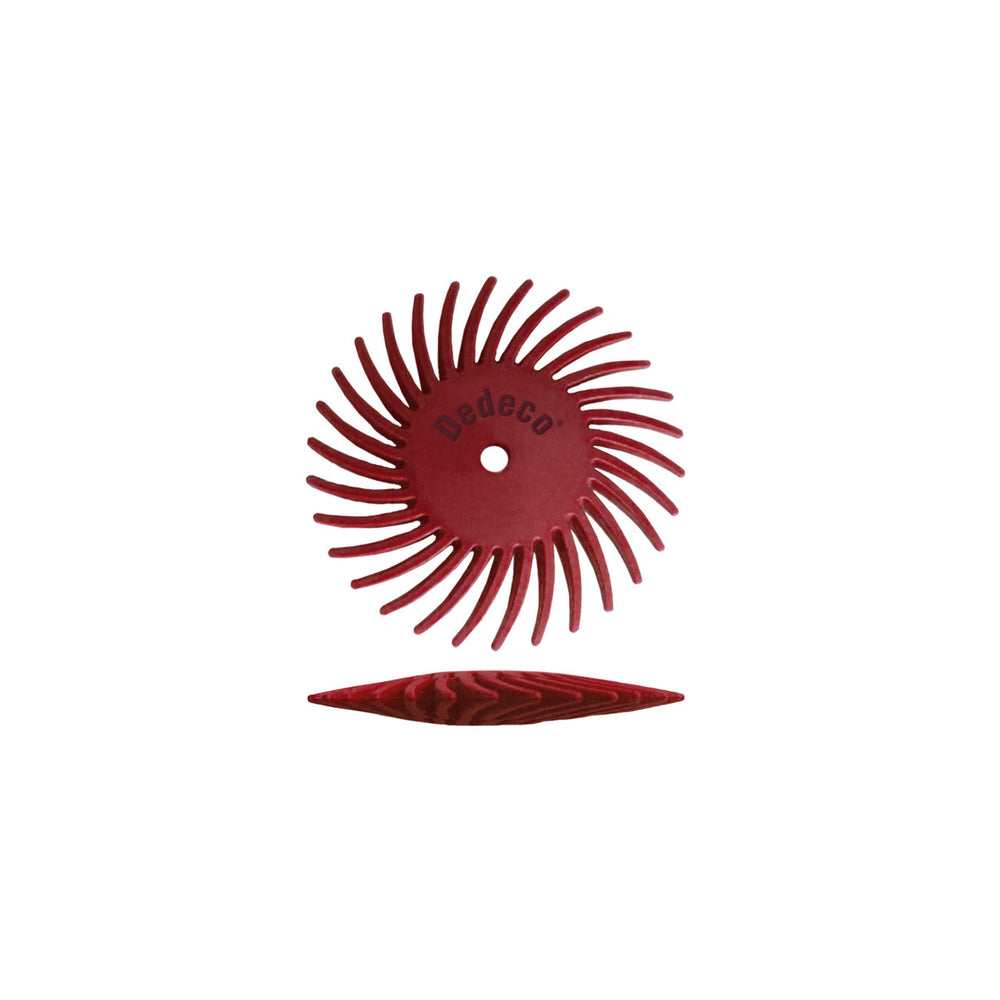 Dedeco Sunburst 5/8" TC KNIFE-EDGE Red 220 Grit (A/O) 12/BX