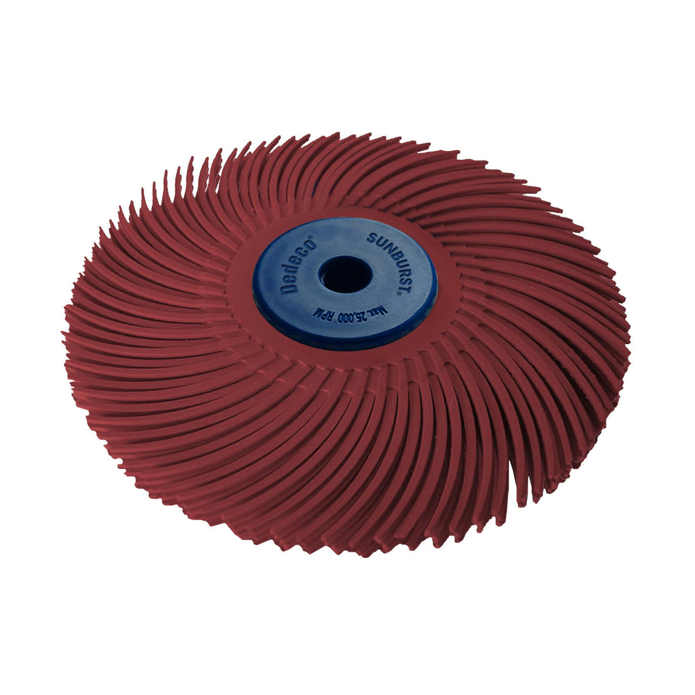 Dedeco Sunburst 4" X 1/2" TC Red 220 Grit (Aluminum Oxide) 1/UNIT