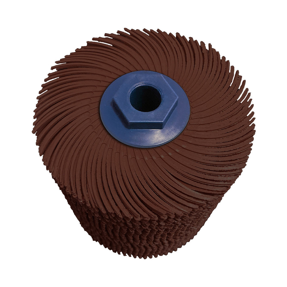 Dedeco Sunburst 4" X 4" TC Brushes Brown 36 Grit (A/O) M-14 1/Unit