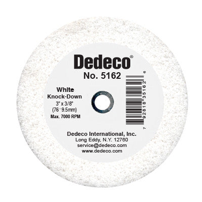 Dedeco White Knock-Down Stone Lathe Wheel 5162 (3" x 3/8") — 1/Unit