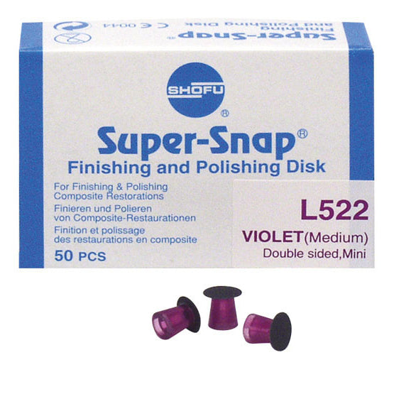 Shofu Super-Snap Finishing Dark Violet Mini Double-Sided Disc, Medium, for Composites, 50/pk