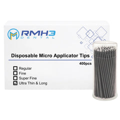 RMH3 Dental Disposable Micro Applicator Tips, Ultra Thin & Long, 400/Box (4 × 100)