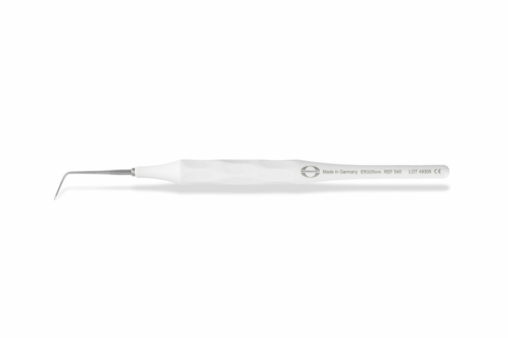 Hahnenkratt E. Ergoform Single Ended Explorer Form F, 1/Pk. White Handle