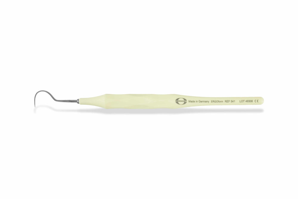 Hahnenkratt E. Ergoform Single-Ended Explorer, Form A (Shepherd's Hook #23), Pastel Yellow Handle, 1/Pk