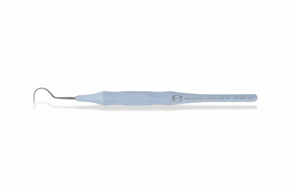 Hahnenkratt E. Ergoform Single-Ended Explorer, Form A (Shepherd's Hook #23), Pastel Blue Handle, 1/Pk