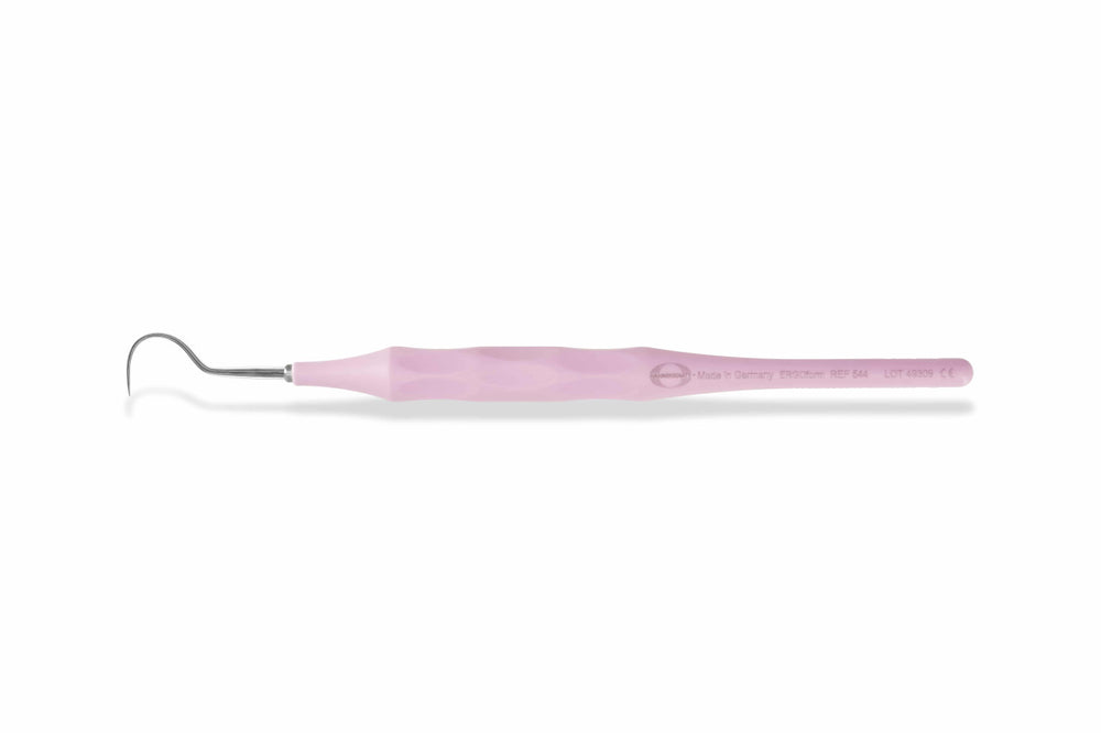 Hahnenkratt E. Ergoform Single-Ended Explorer, Form A (Shepherd's Hook #23), Pink Handle, 1/Pk