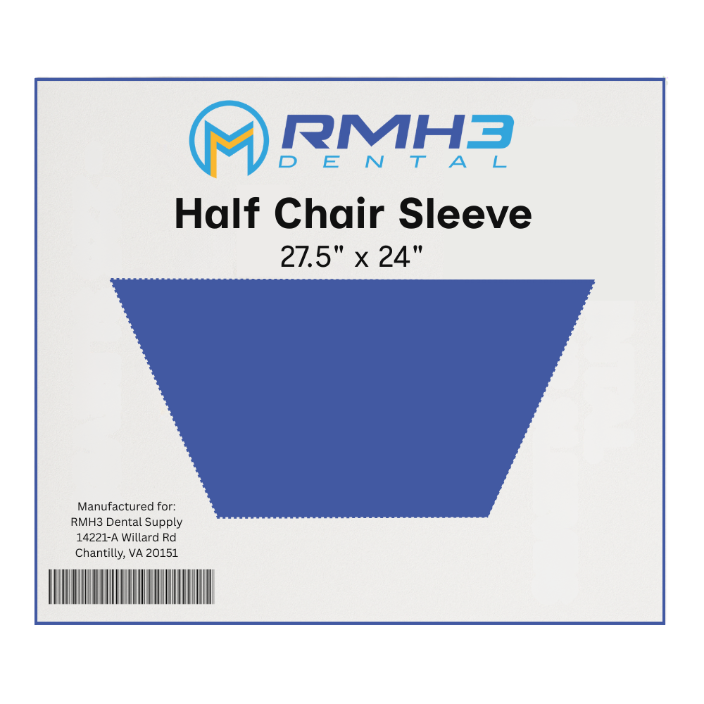 RMH3 Dental Half Chair Sleeves, 27.5” x 24”, Clear Plastic Sleeves, 225/Box