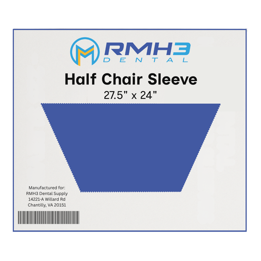 RMH3 Dental Half Chair Sleeves, 27.5” x 24”, Clear Plastic Sleeves, 225/Box