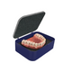 Harvest Dental Crown & Bridge 3 1/2" Rigid Arch Box (Rounded) with Pre-Packed Foam, Dark Blue/Clear with Charcoal Grey Foam 200/Ctn
