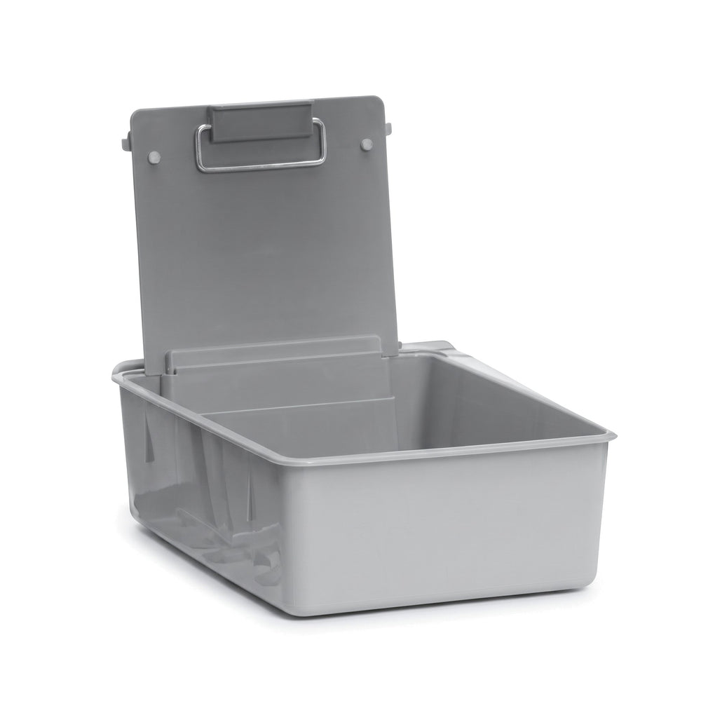 Lab Pan, Gray Plastic with Metal Clip, 7.5" x 6" x 8.5", Each
