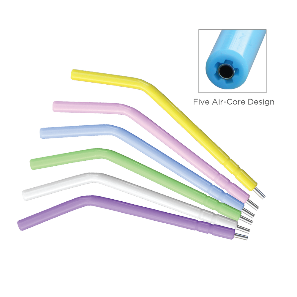 Pac-Dent TruTip Air/Water Syringe Tips, Assorted with metal core, 150/pk