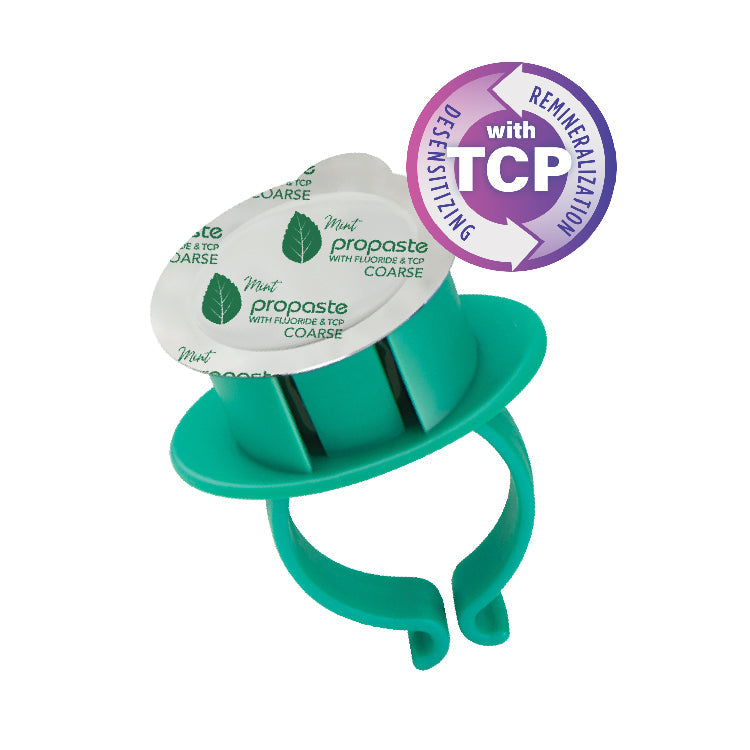 Pac-Dent ProPaste One pre-assembled prophy paste ring combo, Mint, Medium Grit, 144/box