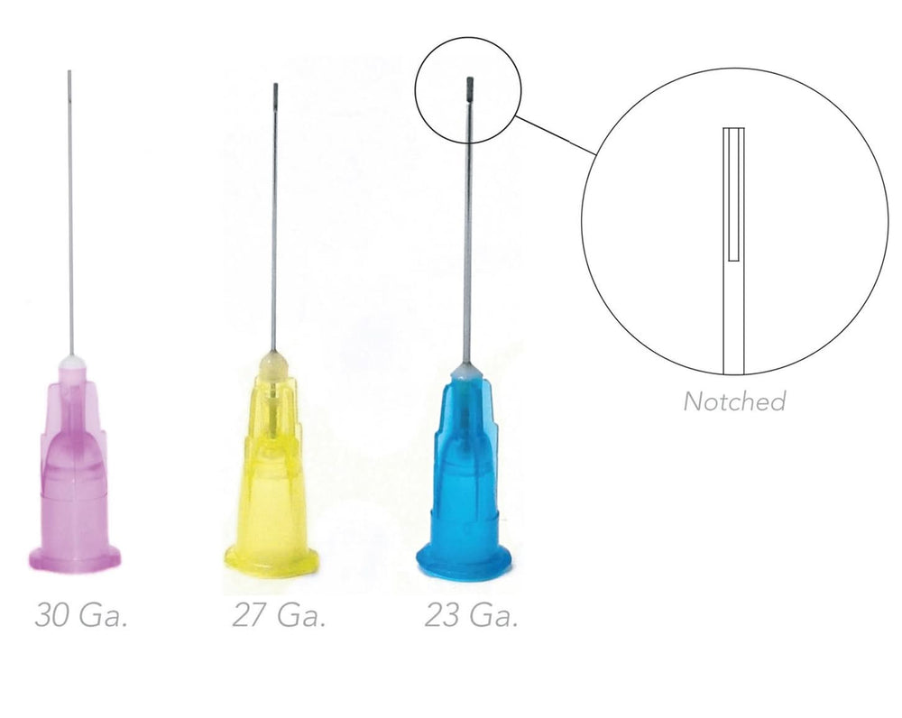 Pac-Dent Irrigation Needle Tips 27 Ga., Notched, Yellow, 100 Pk