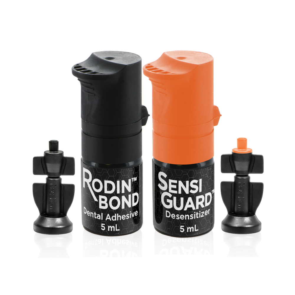 Pac-Dent Rodin Bond Dental Adhesive Bottle Kit - 1 x 5mL Rodin Bond Bottle, 1 x 5mL SensiGuard Bottle. 2