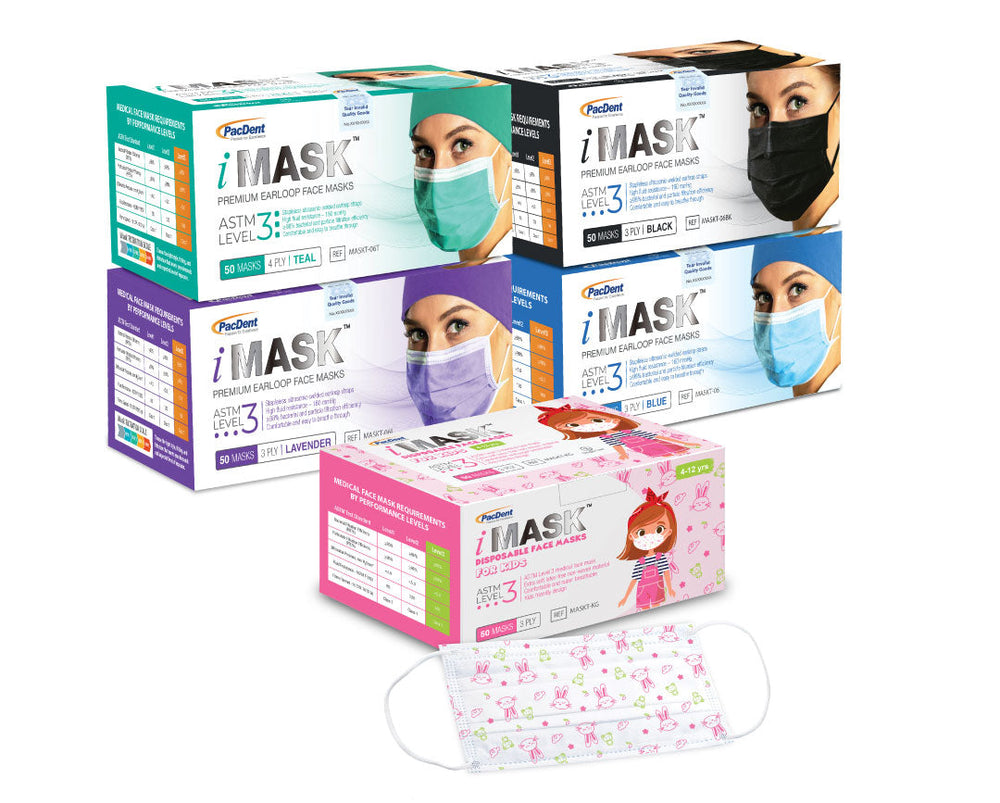 Pac-Dent ASTM Level 3 Masks, Lavender, 50 pcs/box, 50 boxes per case