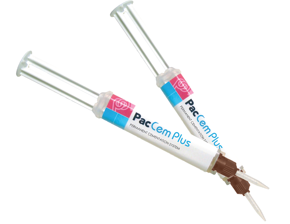 Pac-Dent PacCem 1 x 6 Gm. PacCem Plus syringe, 15x blue mixing tips