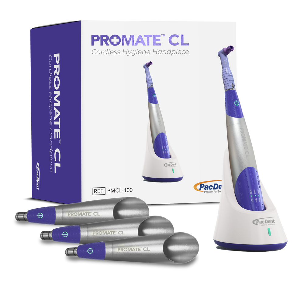 Pac-Dent 1 x Cordless Hygiene Handpiece with 3 x Sheaths, foot pedal, charger, 100 x barrier sleeves