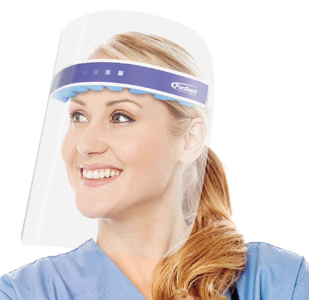 Pac-Dent Disposable face shields, vented, 24/pk