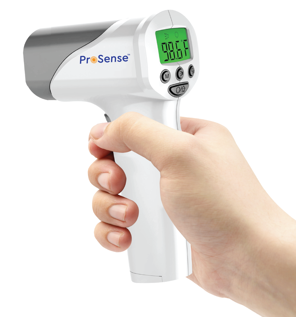 Pac-Dent ProSense Non-contact Infrared Thermomenter, 1 unit with 25 pcs of thermometer barrier sleeves, 8
