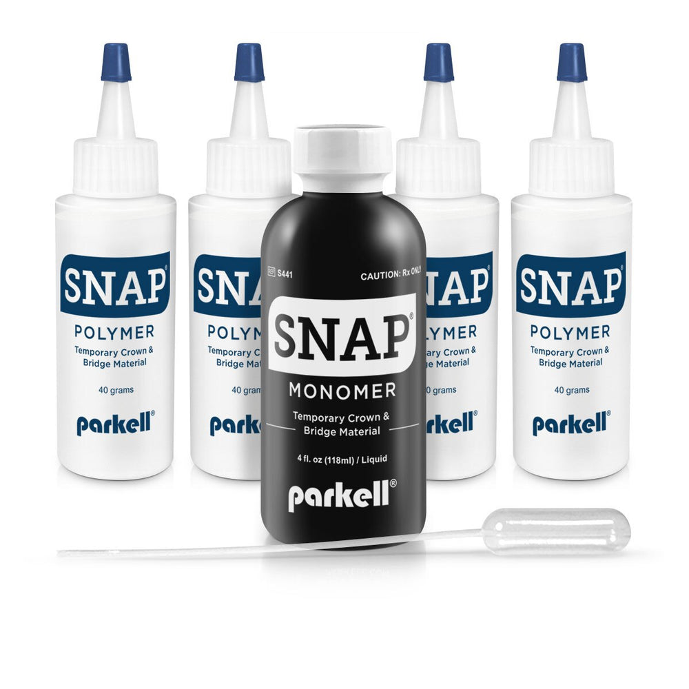 Parkell SNAP Temporary C&B Material Intro Kit, 4 Powders & 1 Liquid