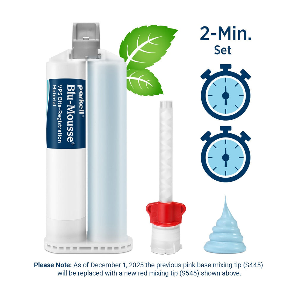 Parkell Blu-Mousse Classic VPS Bite Registration, Peppermint, 2 x 50 mL Split Cartridges