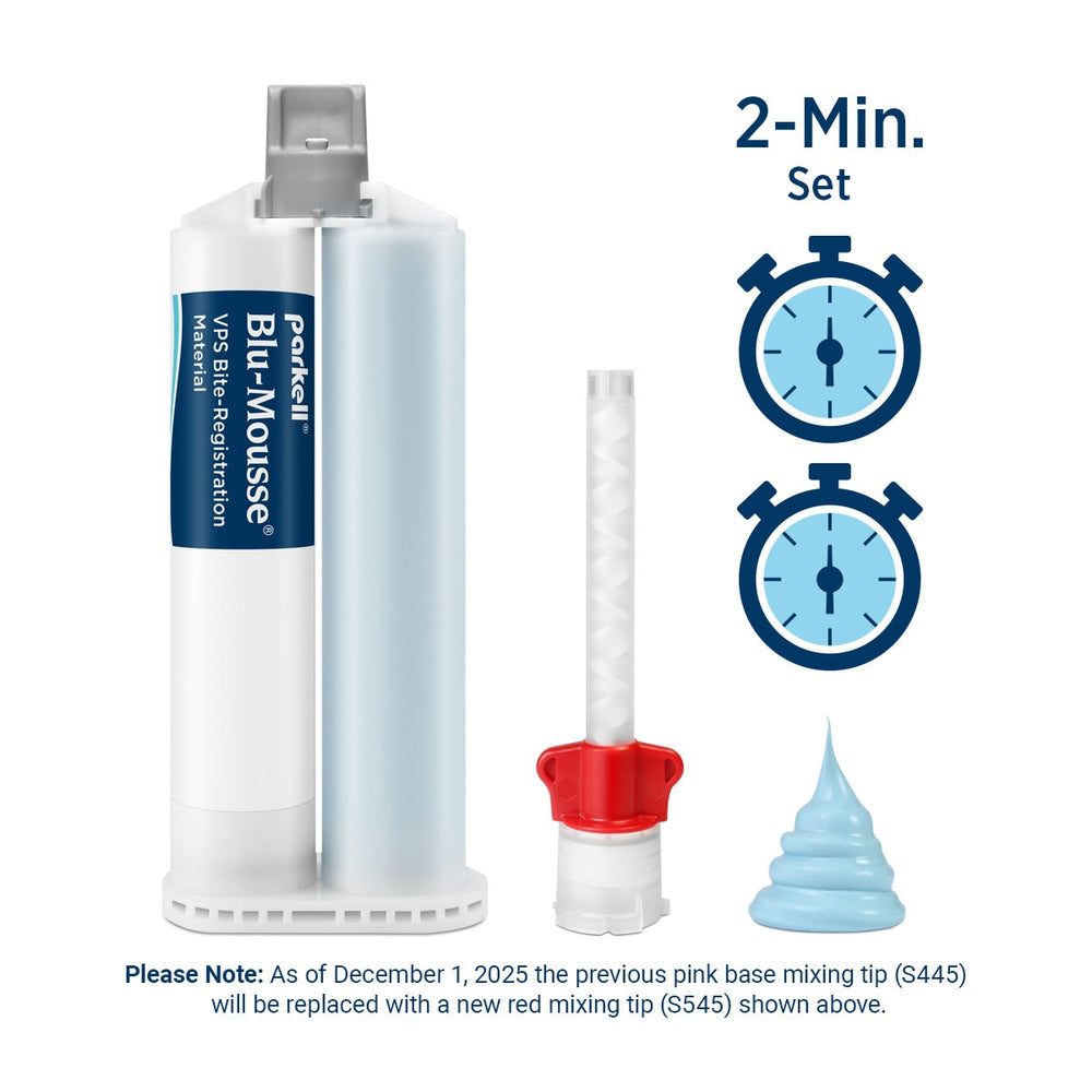 Parkell Blu-Mousse Classic VPS Bite Registration, Scent-Free, 2 x 50 mL Split Cartridges