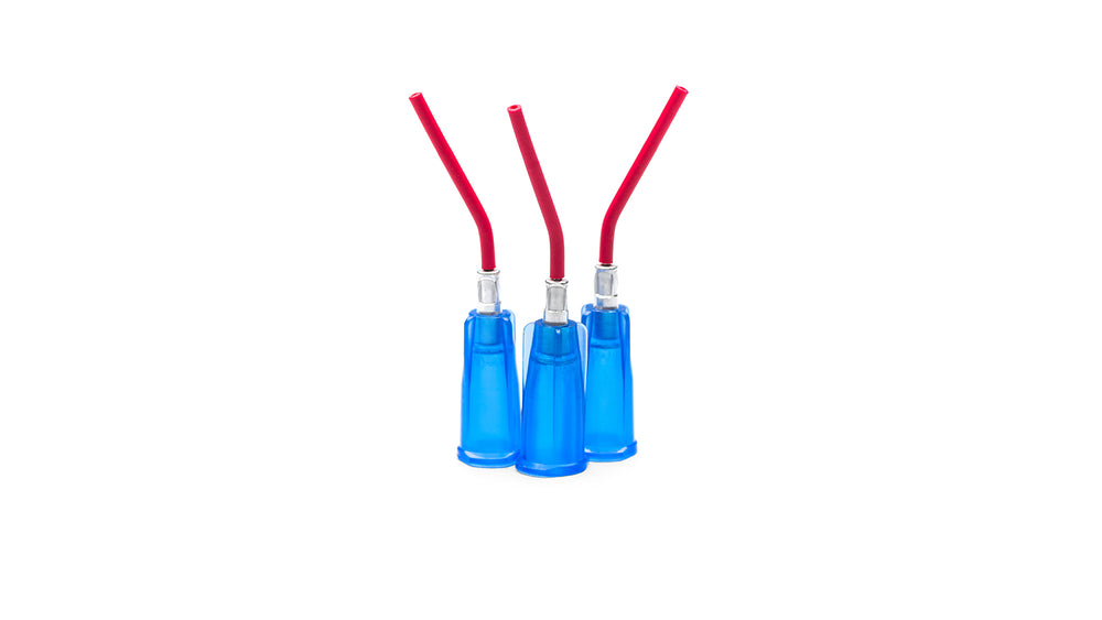 Pulpdent Applicator Tips, Dark Blue, 22 ga x 1/2, Prebent Red Dropper, 75/Pack