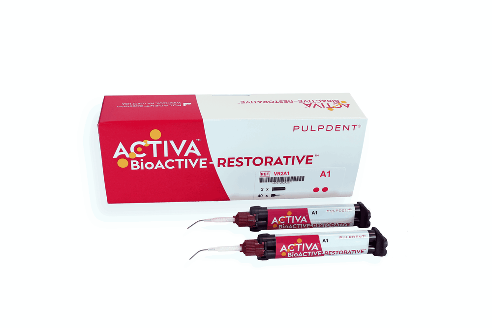 Pulpdent ACTIVA BioACTIVE - RESTORATIVE VALUE REFILL: A1 Shade 16 gm (2 X 8gm/5 mL syringe + 40 mix tips