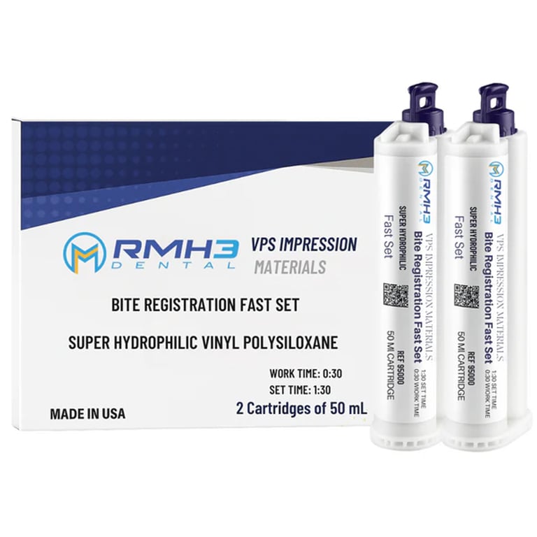 Bite Registration Material, Unflavored Fast Set — 2 x 50mL Cartridges