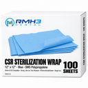 RMH3 Dental CSR Sterilization Wrap, 12" x 12", Blue, 100/Pack thumbnail 2