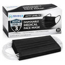 Face Mask, ASTM Level 3, Black — 50/Box thumbnail 1