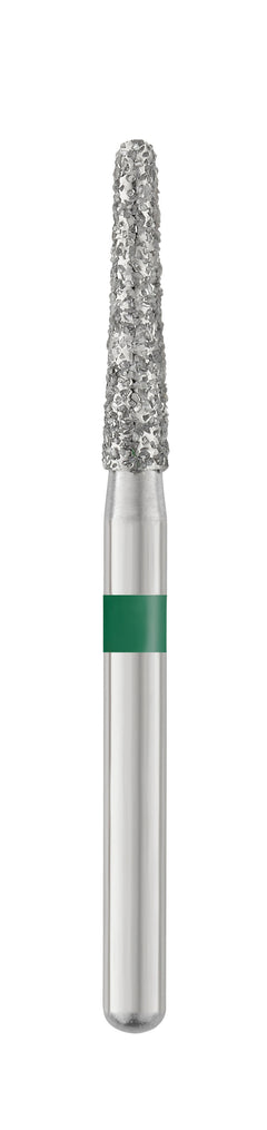 SS White Piranha FG #856.018 Coarse Grit Diamond Bur, Round End Taper, Single Use, Sterile Roll of 25
