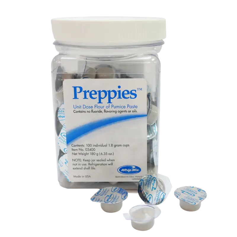 Whip Mix Pumice Preppies™ Flour of Pumice Paste Single-Use Cups 2g – 100 Pack (MPN 3400)